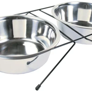 TRIXIE Napf-Set Eat on Feet 2 x 2,8 l Ø 24 cm Edelstahl Aktuell